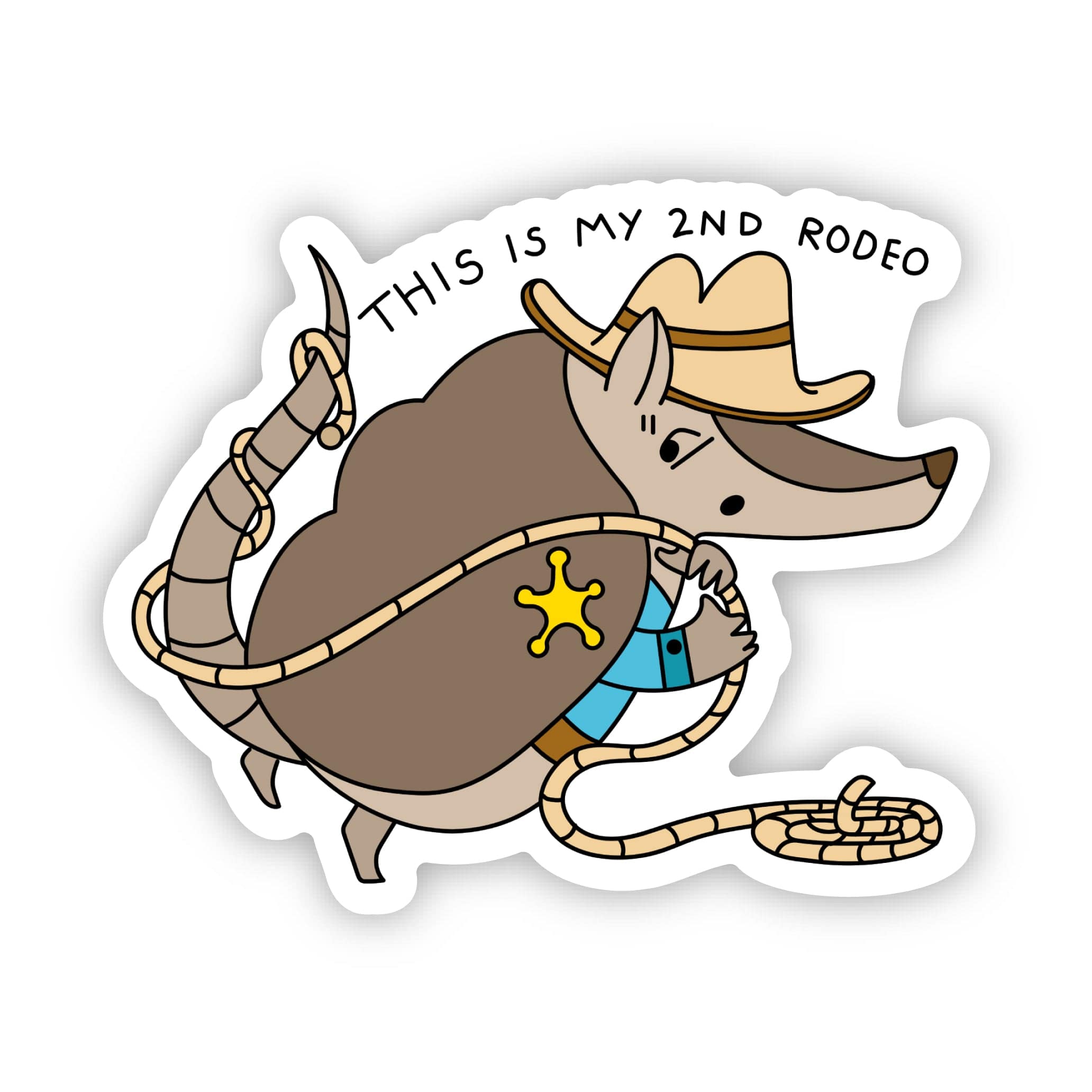  This is my second rodeo Cowboy Armadillo Sticker、mySite、ghnorth