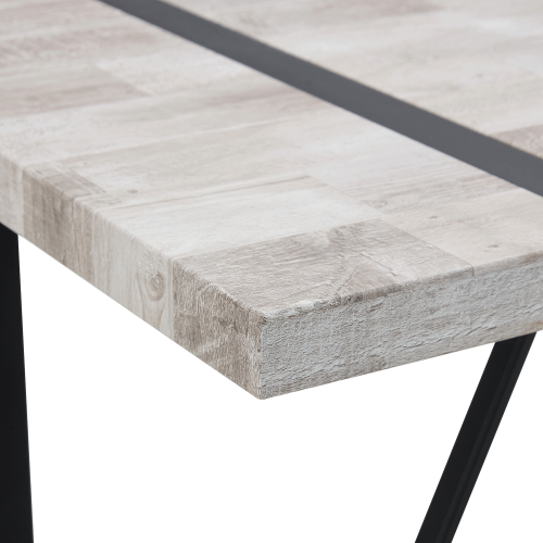 Rustic Industrial Rectangular Wood Dining Table For 4-6 Person, With 1.5" Thick Engineered Wood color Tabletop and Black Metal Legs,Desk For Kitchen Dining Living Room, 55.1" x 31.4"x 29.9"1529W115172、、casual