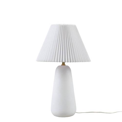 Textured Ceramic Table Lamp with Fluted Fabric Shade White See below、、eastwooduniform
