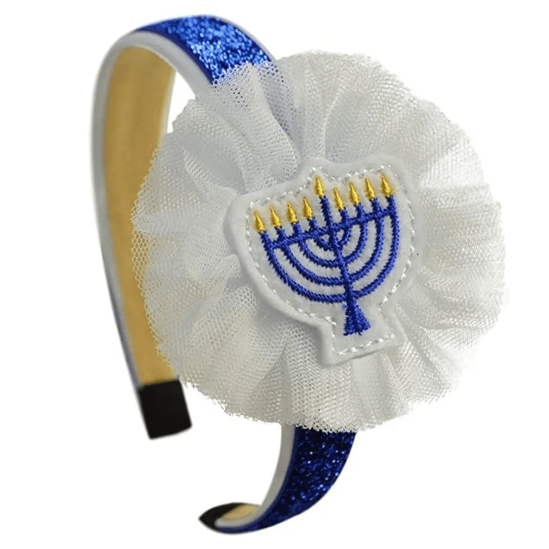 Embroidered Menorah Arch Tulle Flower Headband、mySite、topwebapps