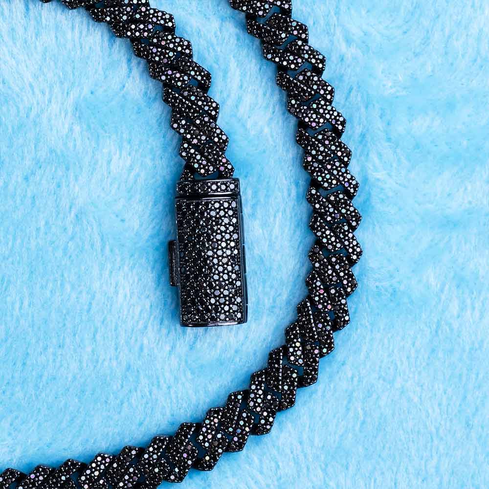 8MM Black Moissanite Prong Cuban Link Chain 14K Black Gold、mySite、hinf8tx79