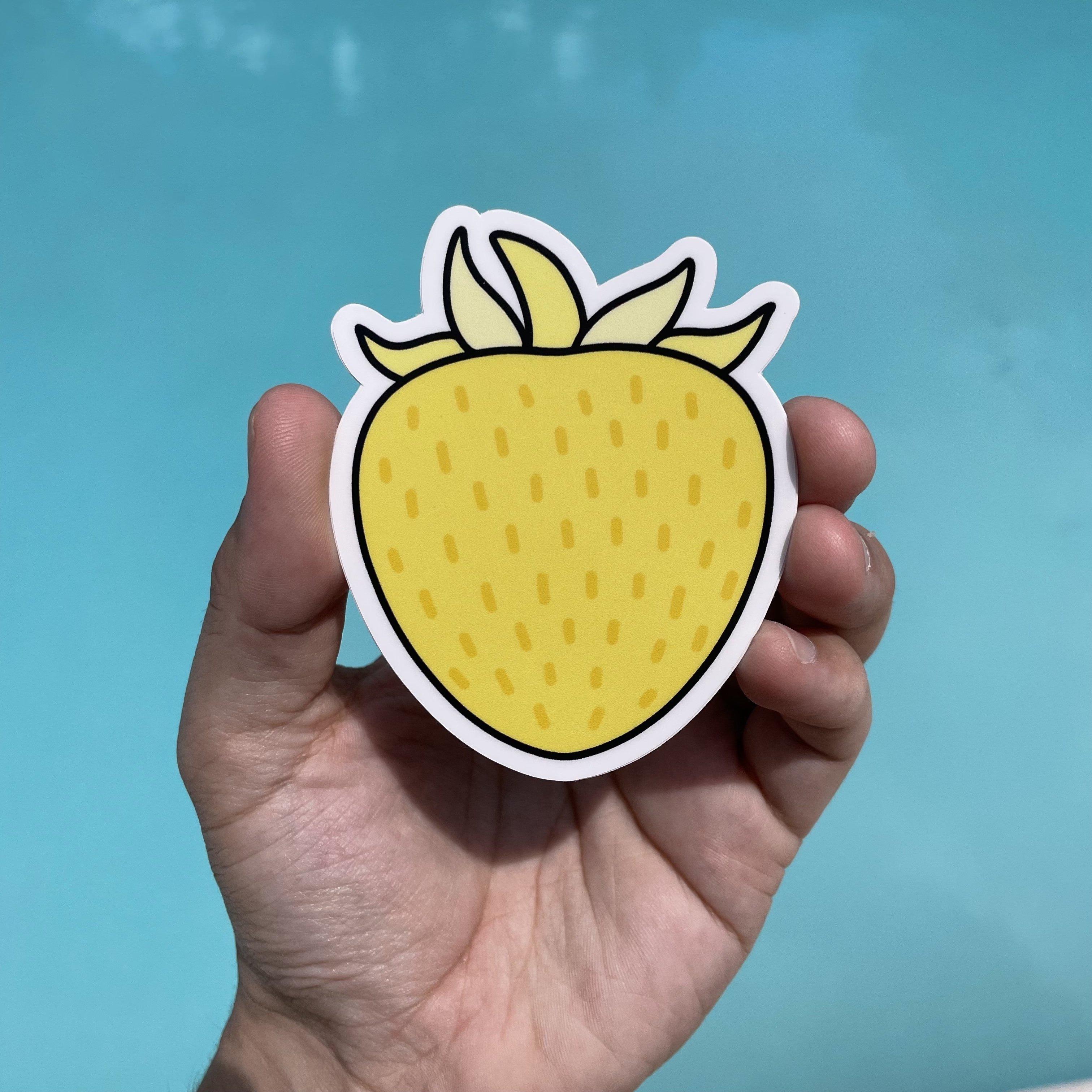  Yellow Strawberry Aesthetic Sticker、mySite、elrpsem3k