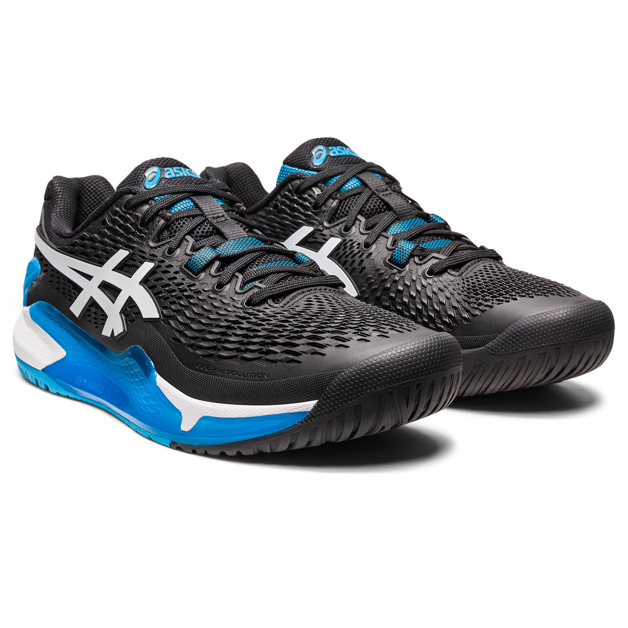 Asics Gel Resolution 9 Men's Tennis Shoe (Black/Blue)