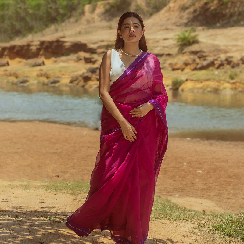 Chanderi Silk Cotton Pink Saree、mySite、camillekostekn