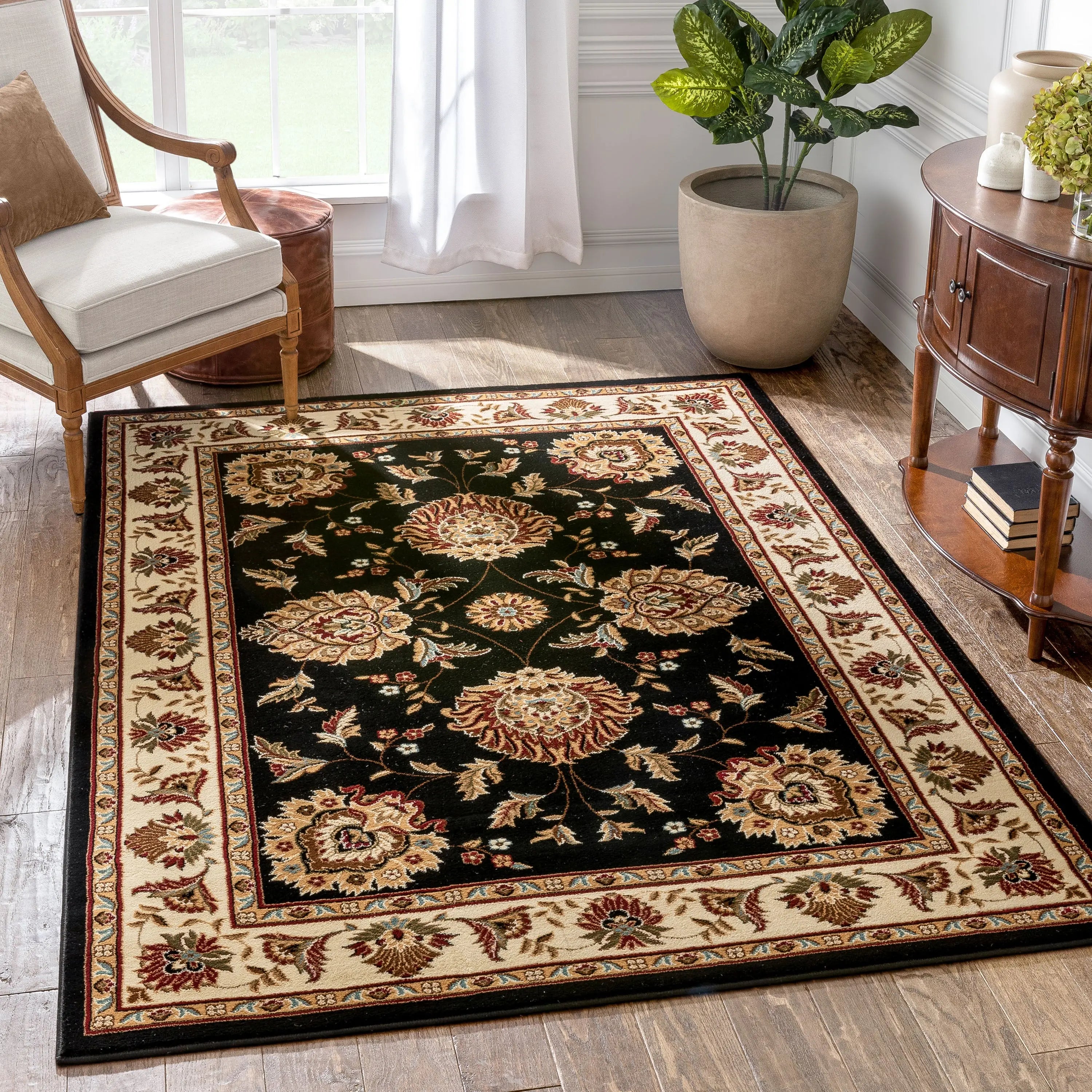 Abbasi Black Traditional Rug、mySite、gigharbornorthrealestate
