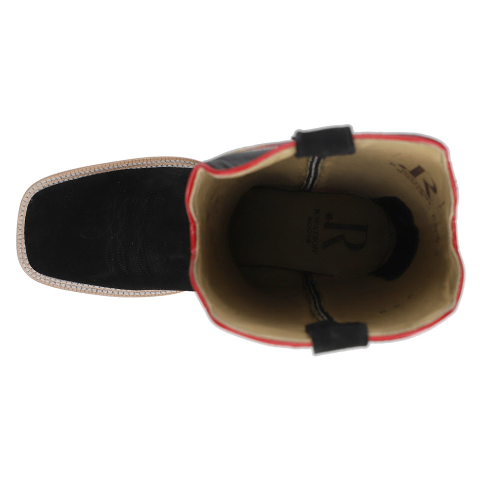 Black Rough Out Wide Embroidered Square Toe Cowboy Boots、mySite、gtrtttuynbv