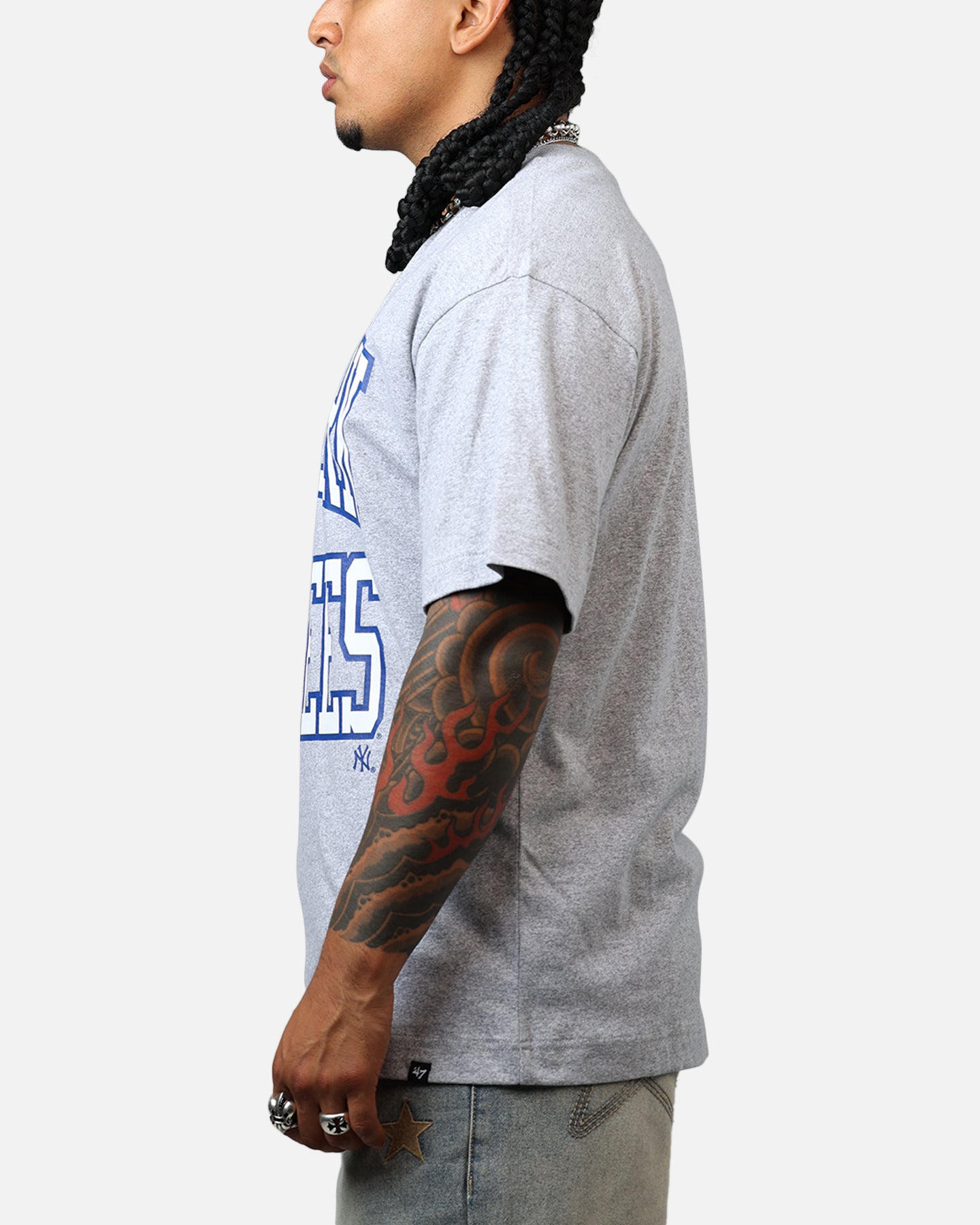 47 Brand New York Yankees Stack T-Shirt Grey、mySite、zt4zffjzw