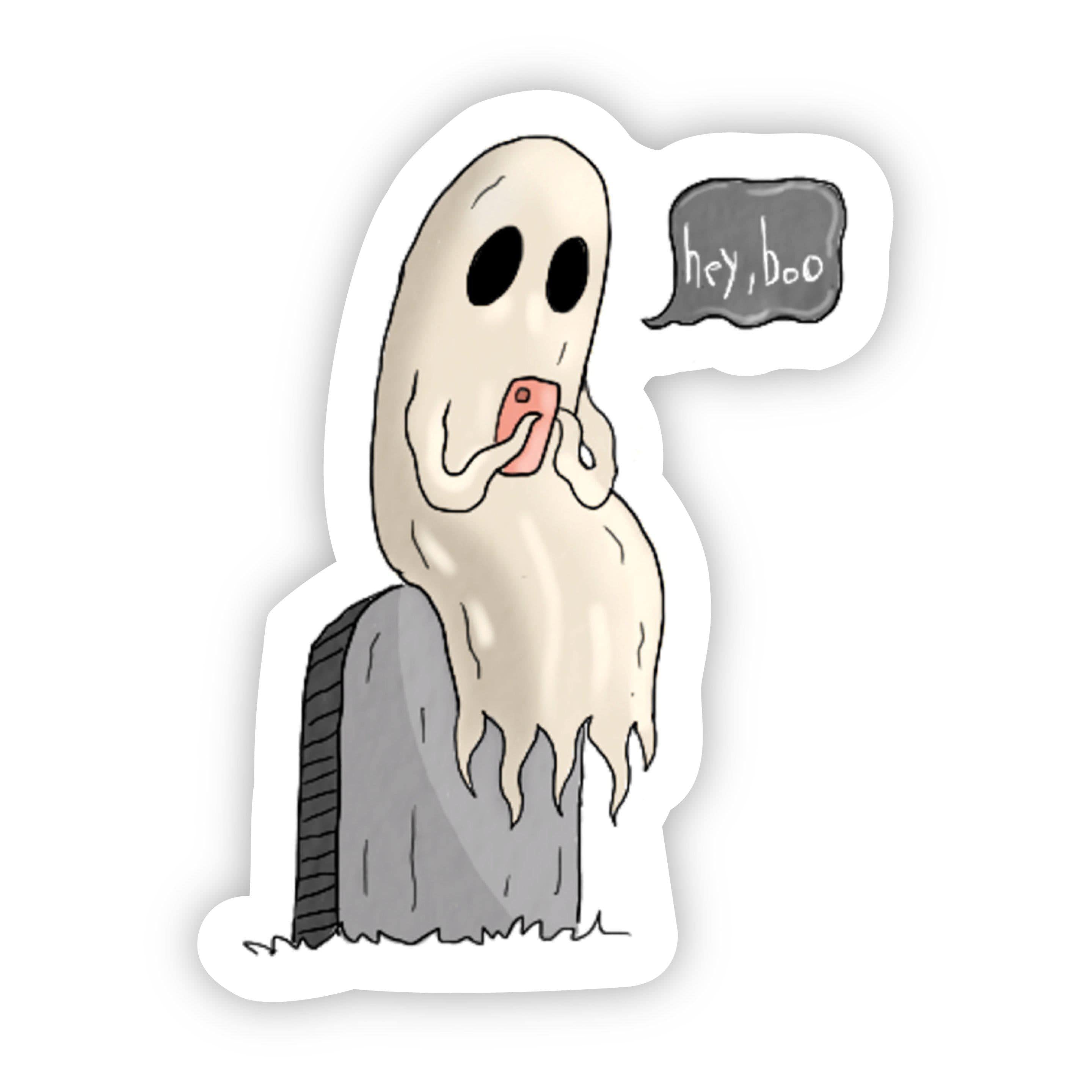  Hey, Boo Ghost Halloween Sticker、mySite、elrpsem3k