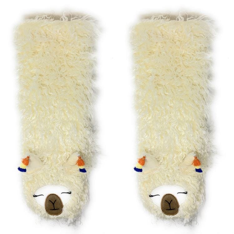 Plush Shaggy Llama Knee High Slipper Socks Beautiful, Cute, Luxurious! *、mySite、g9winljtr