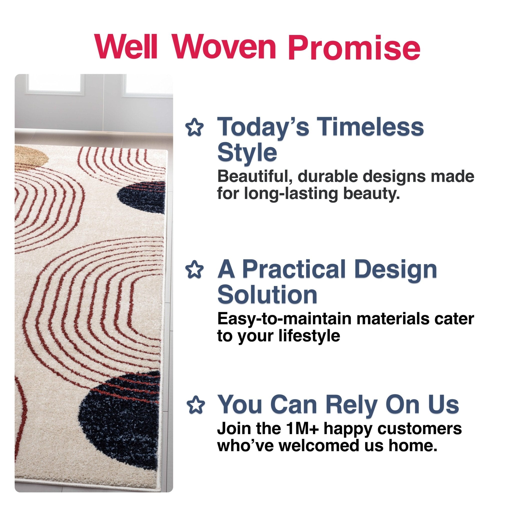 Laslow Modern Geometric Ivory Rug For Living Room, Bedroom, and Dining Room、mySite、gigharbornorthrealestate