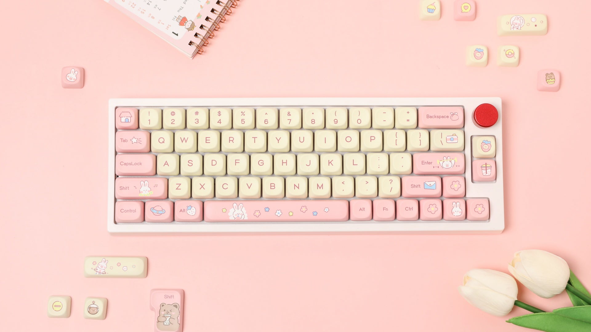 EPOMAKER Cream Bunny Keycaps Set