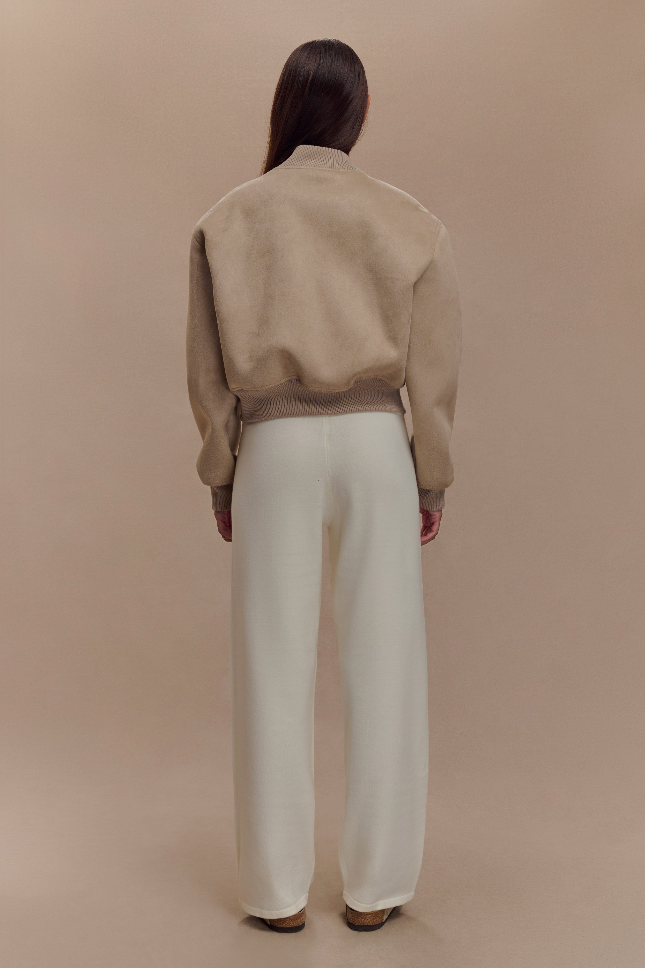 Rudy Suede Bomber Jacket - Sand、mySite、solidvoid