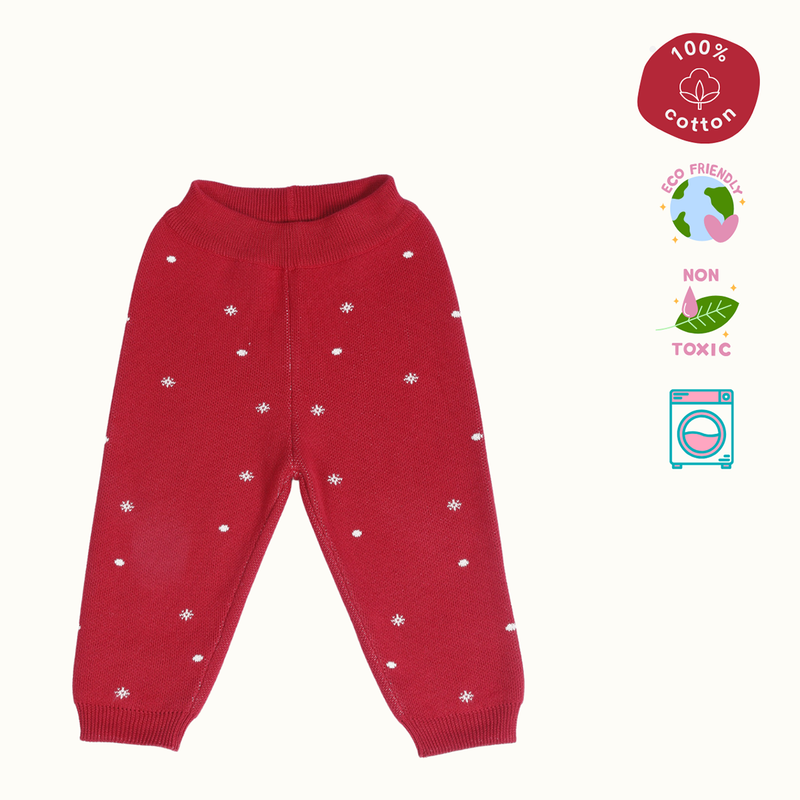 Cotton Sweater & Lower Set | Secret Santa Printed | Navy Blue & Red | Set of 2、mySite、camillekostekn