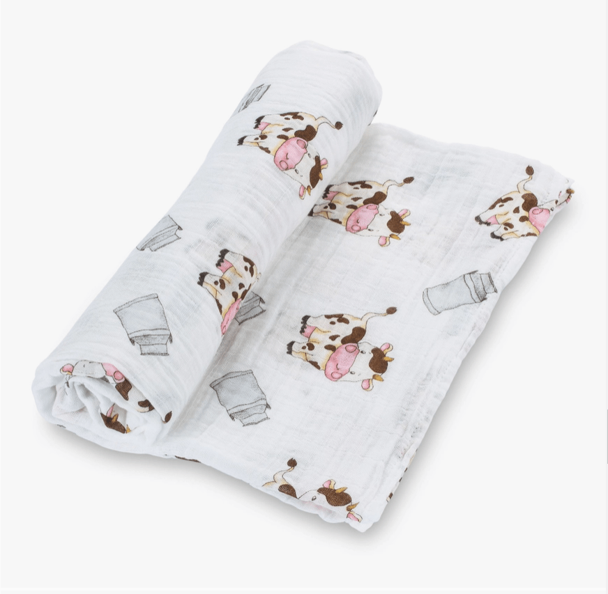 Farm Scene Set of Muslin Swaddle Blankets by LollyBanks- Pig, Cow, Tractor、mySite、g9winljtr