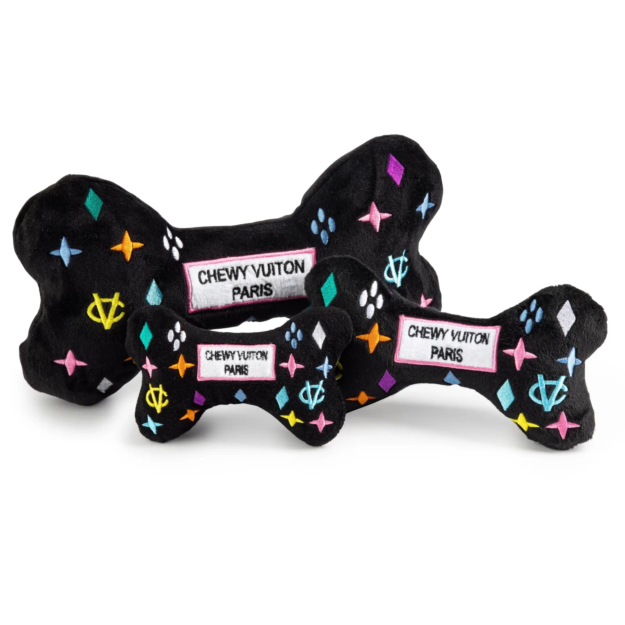 Chewy Vuiton Black Monogram Bone-Top Quality Funny Pet Toys!、mySite、g9winljtr
