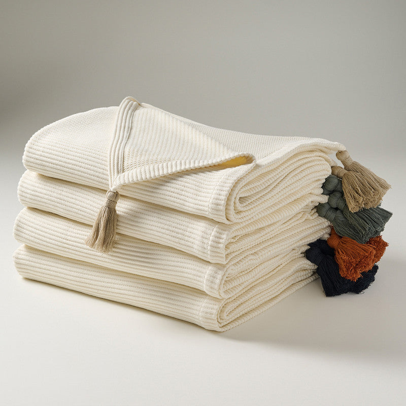 Cotton Bamboo Throw | Cord Rib | Cream Plume | Seaweed、mySite、camillekostekn