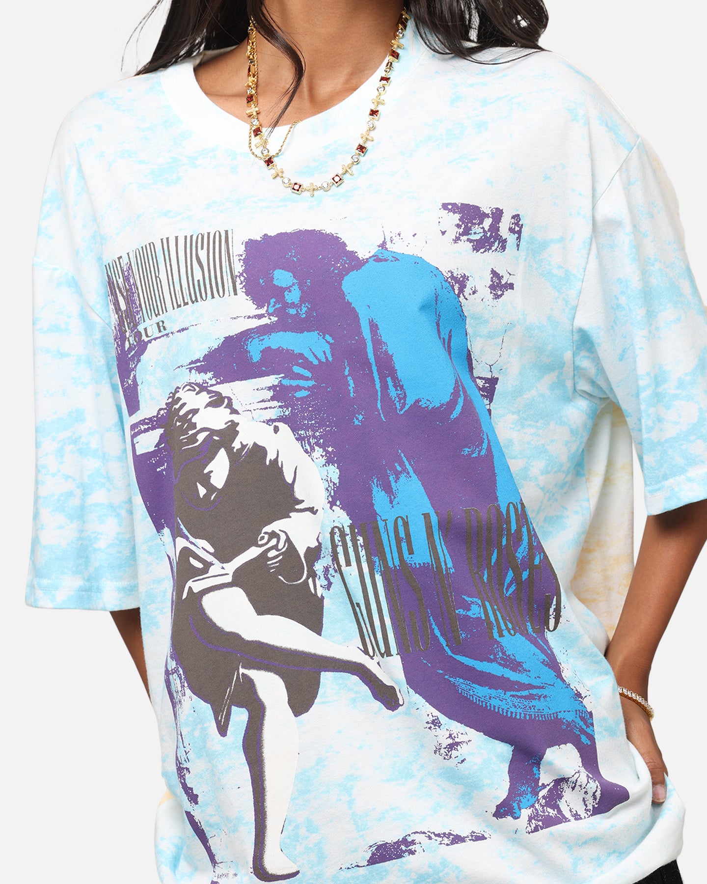 Guns N Roses Roses All Over T-Shirt Washed White、mySite、zt4zffjzw