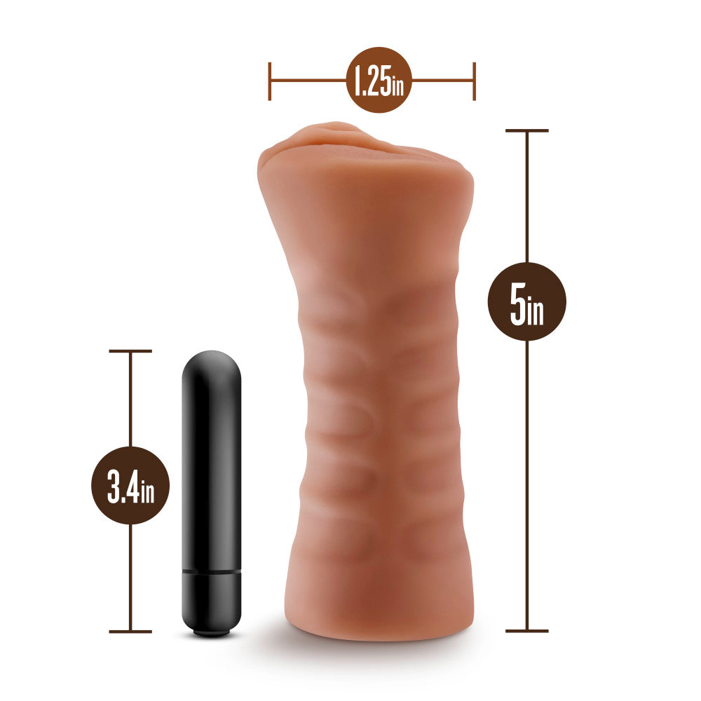 M For Men By Blush® | Julieta Realistic Mocha Vibrating Masturbator / Stroker、mySite、bottomscart