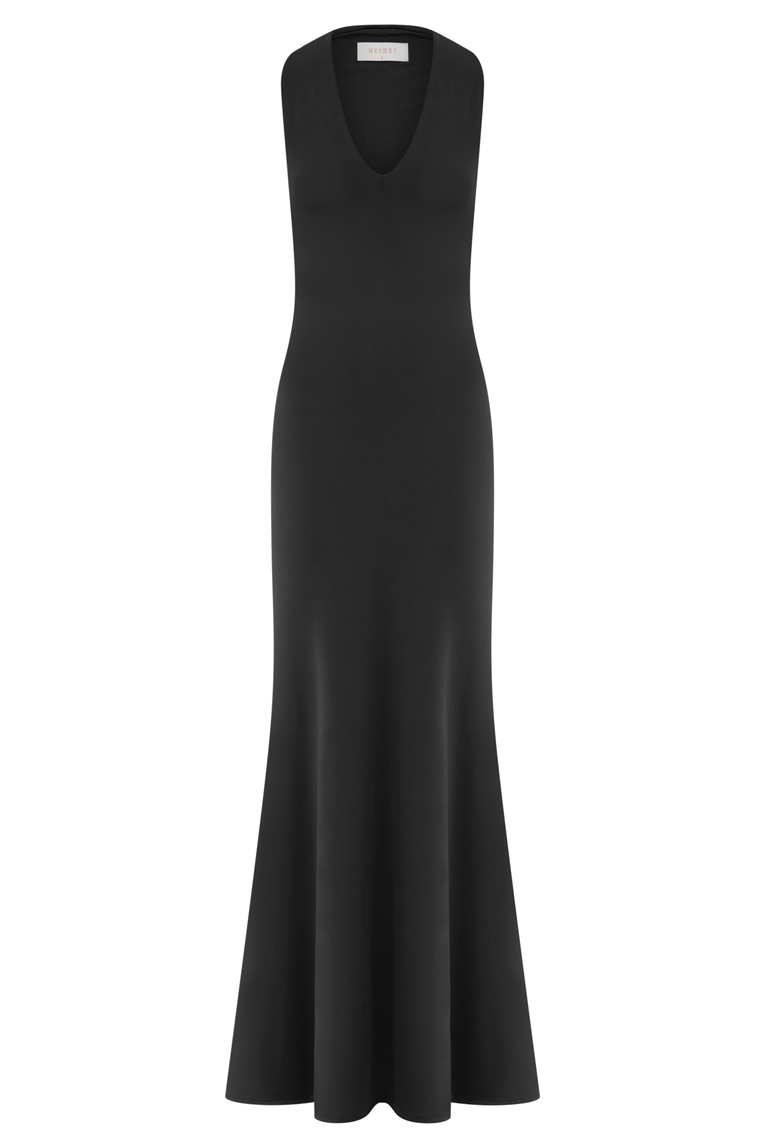 Elke Slinky V Neck Maxi Dress - Black、mySite、solidvoid