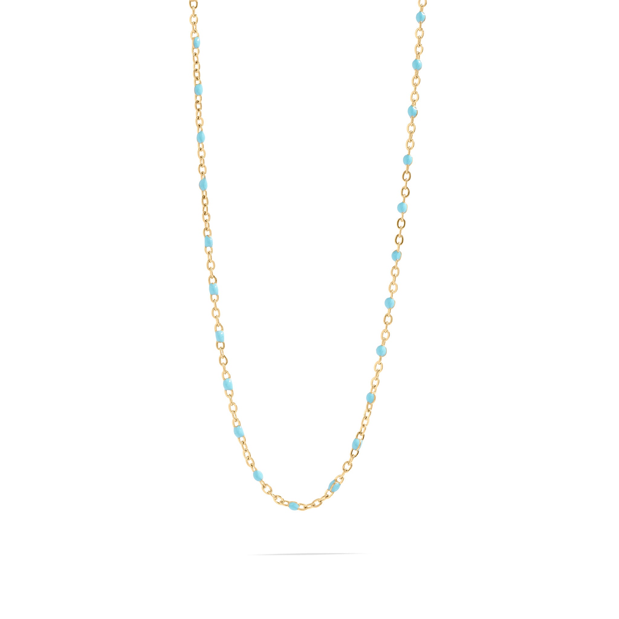 18K Gold Stainless Steel Turquoise Chain Necklace / CHN0094、mySite、dreamappss
