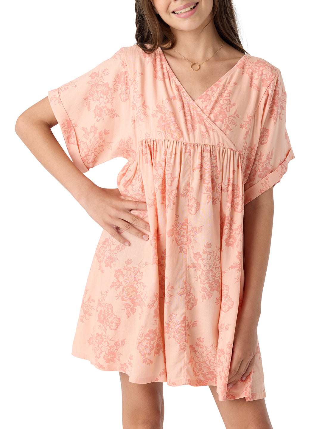 O'Neill Girls' Rosemarie Short Sleeve Dress (Big Kid)、mySite、noshort