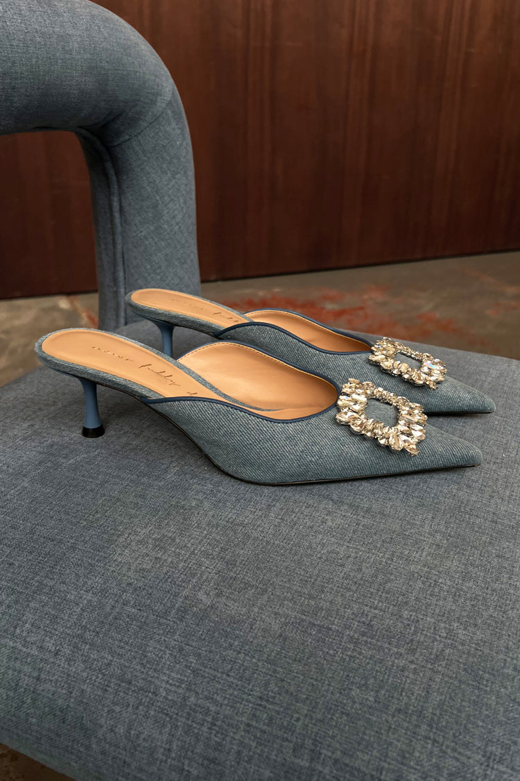 Embellished Denim City Mules、mySite、solidvoid