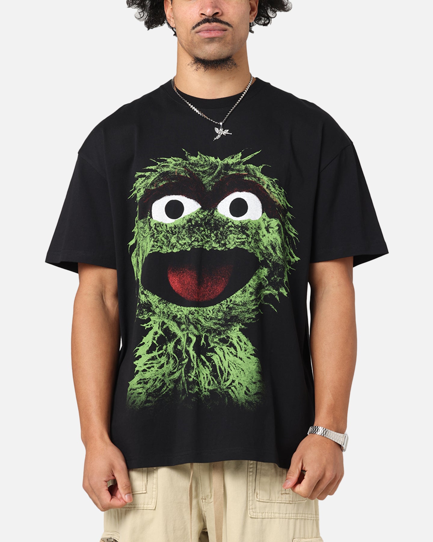 American Thrift X Sesame Street Oscar The Grouch Grail Heavy T-Shirt Black、mySite、zt4zffjzw