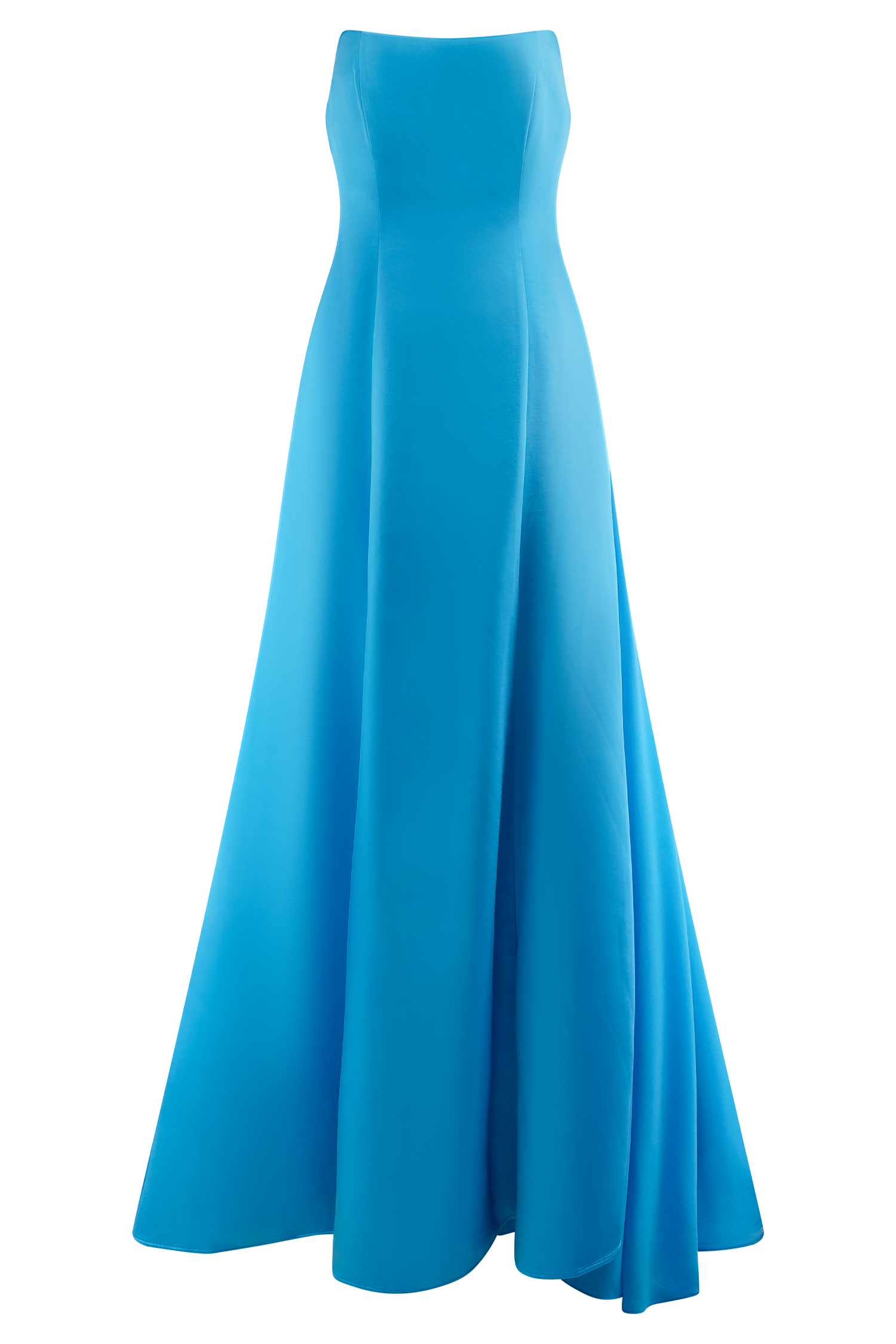 Rosella Satin Strapless Maxi Dress - Cyan Blue、mySite、solidvoid