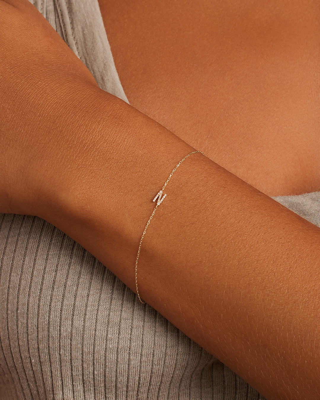 Diamond Pavé Alphabet Bracelet、mySite、hinf8tx79