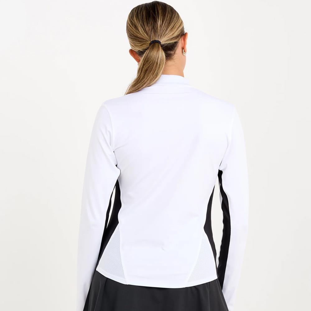 Sofibella Women's Monochrome Longsleeve Zip Top - White/Black