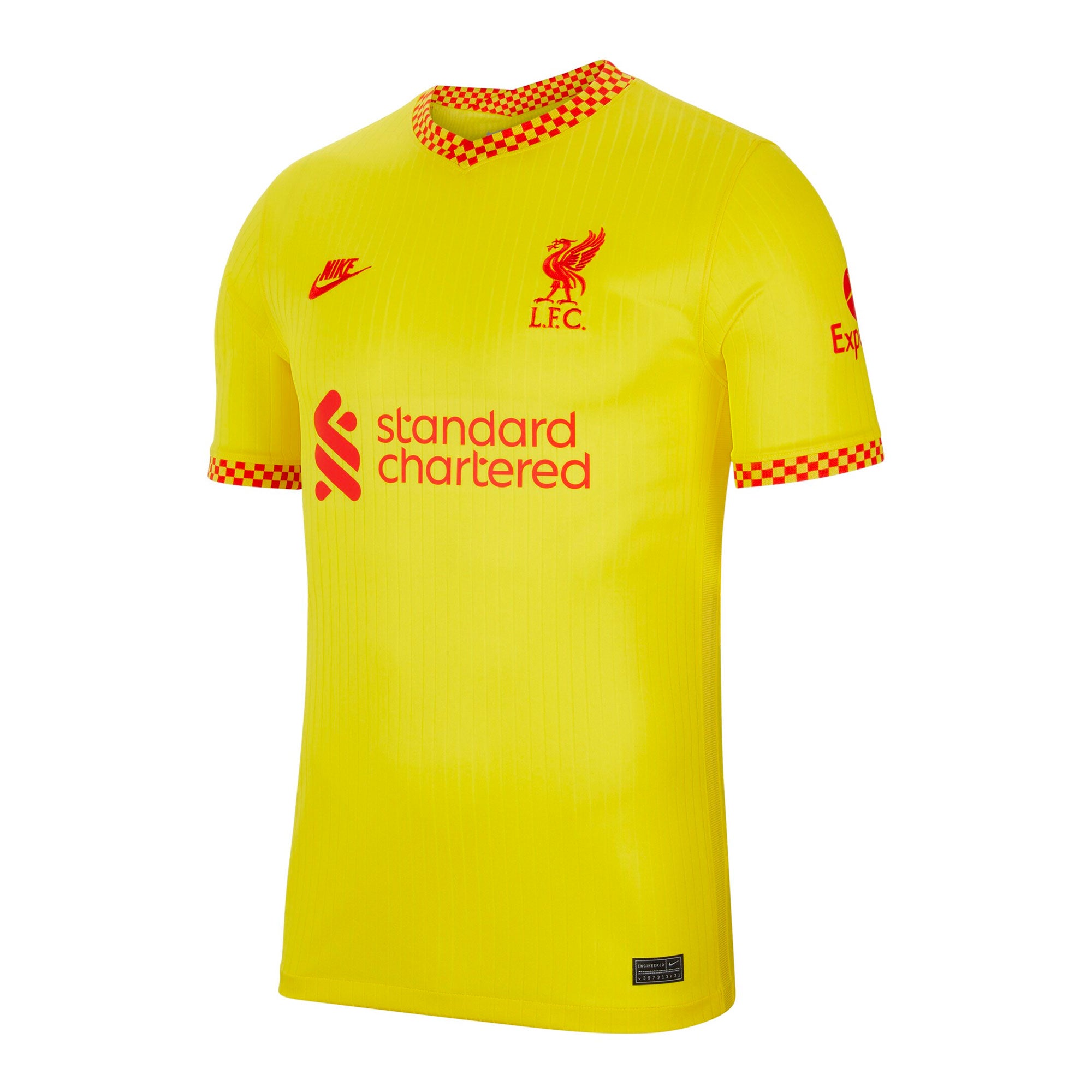 Nike Men's Liverpool 2021/22 Third Jersey Chrome Yellow/Rush Red、mySite、noshort