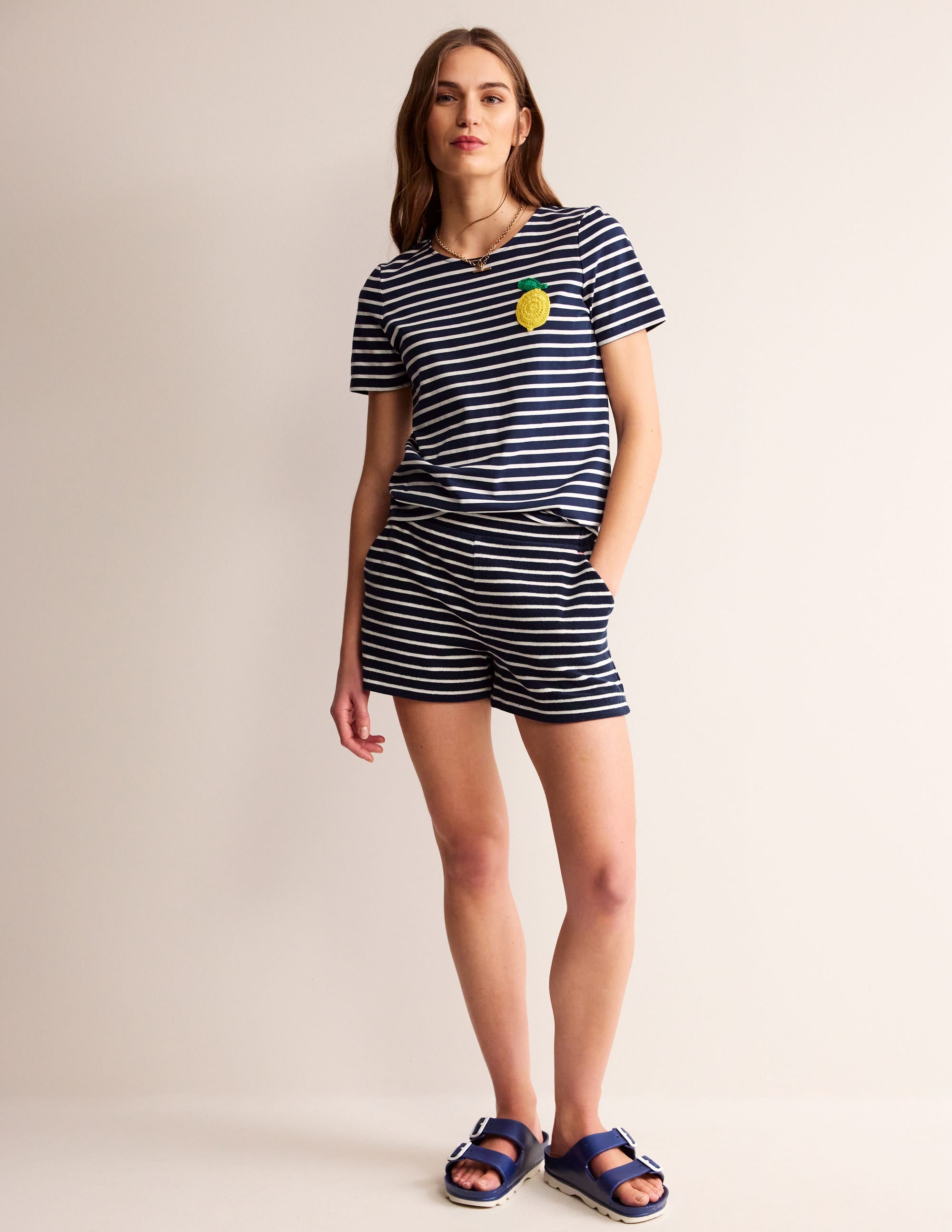  Crochet T-shirt-Navy, Ivory Lemons、mySite、ashleygrahame