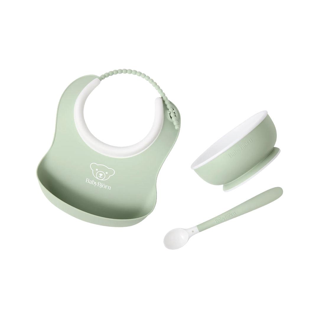  BabyBjörn Baby Feeding Set 3 pcs - Powder Green、mySite、merchandisen