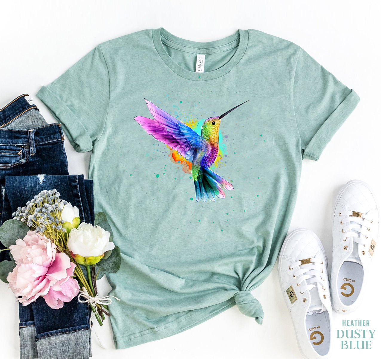 Rainbow Hummingbird T-shirt、mySite、camillekostekn