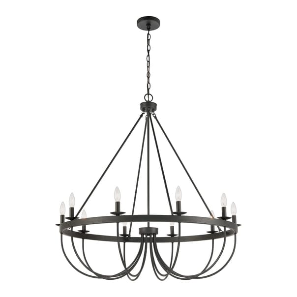 Williamson 10-Light Metal Chandelier Black、mySite、g9winljtr