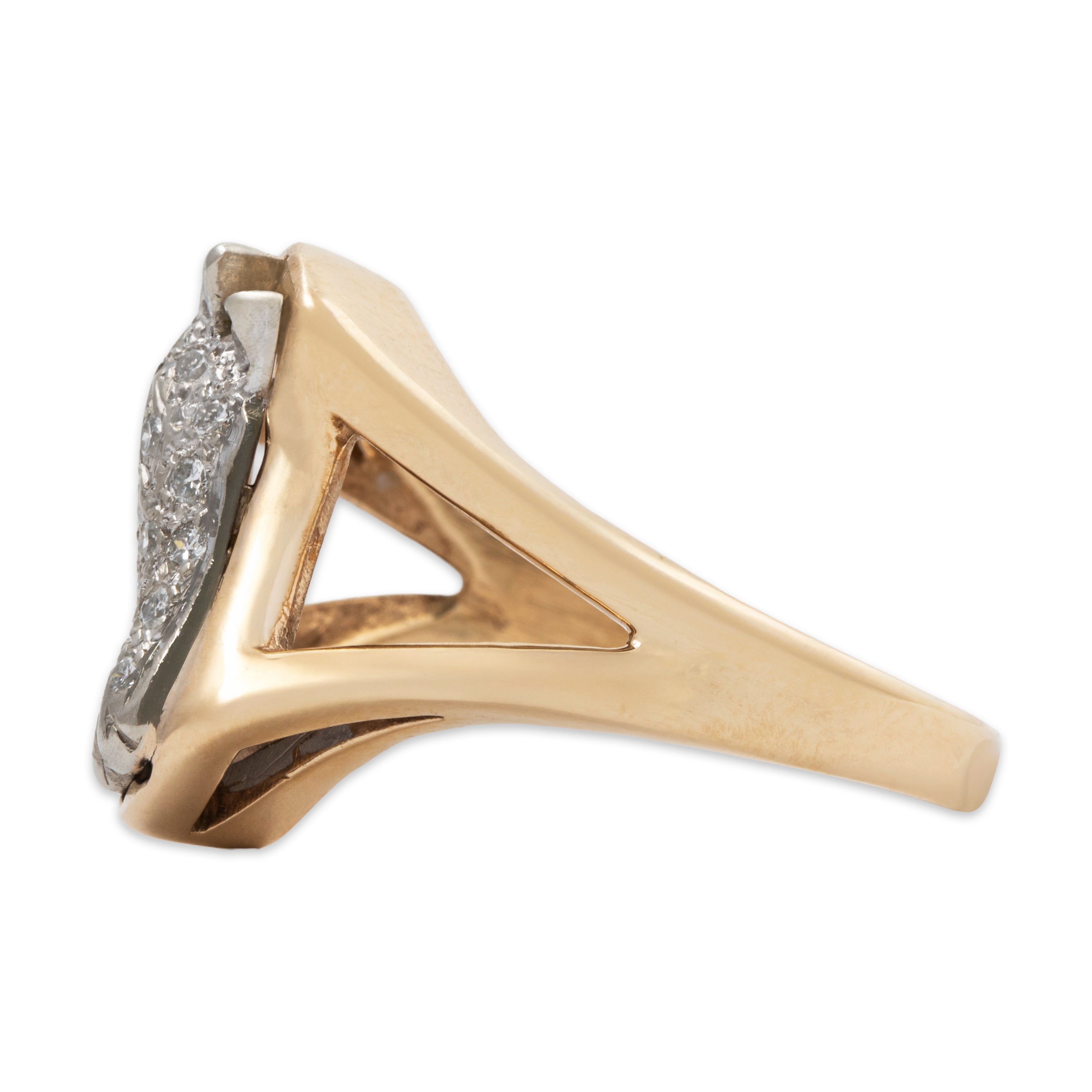 Vintage Large 14k Yellow Gold .572cttw Diamond Figural Horse's Head Ring、mySite、hinf8tx79