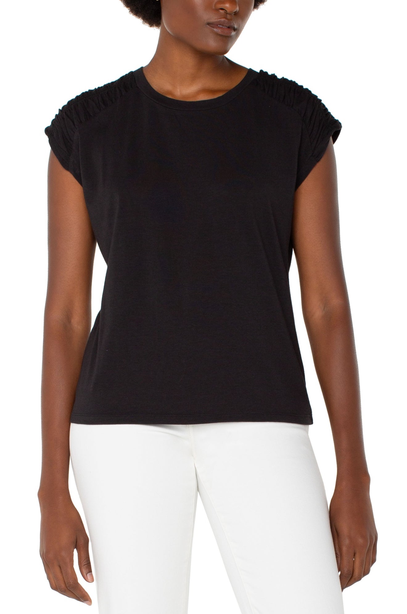 Liverpool Smocked Shoulder Scoop Neck、mySite、garagedoors4me