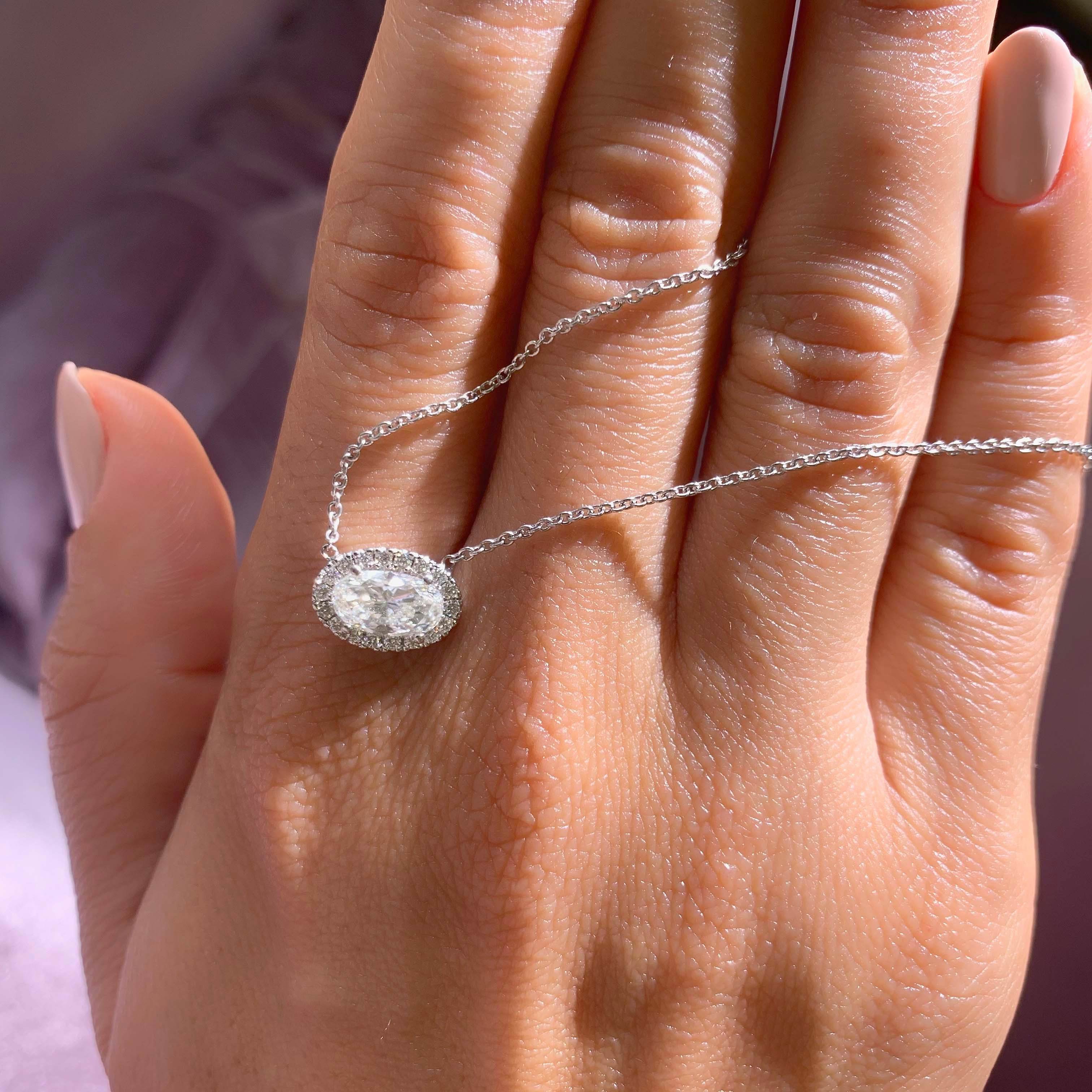 Louise Lab Grown Diamond Pendant -18K White Gold、mySite、hinf8tx79