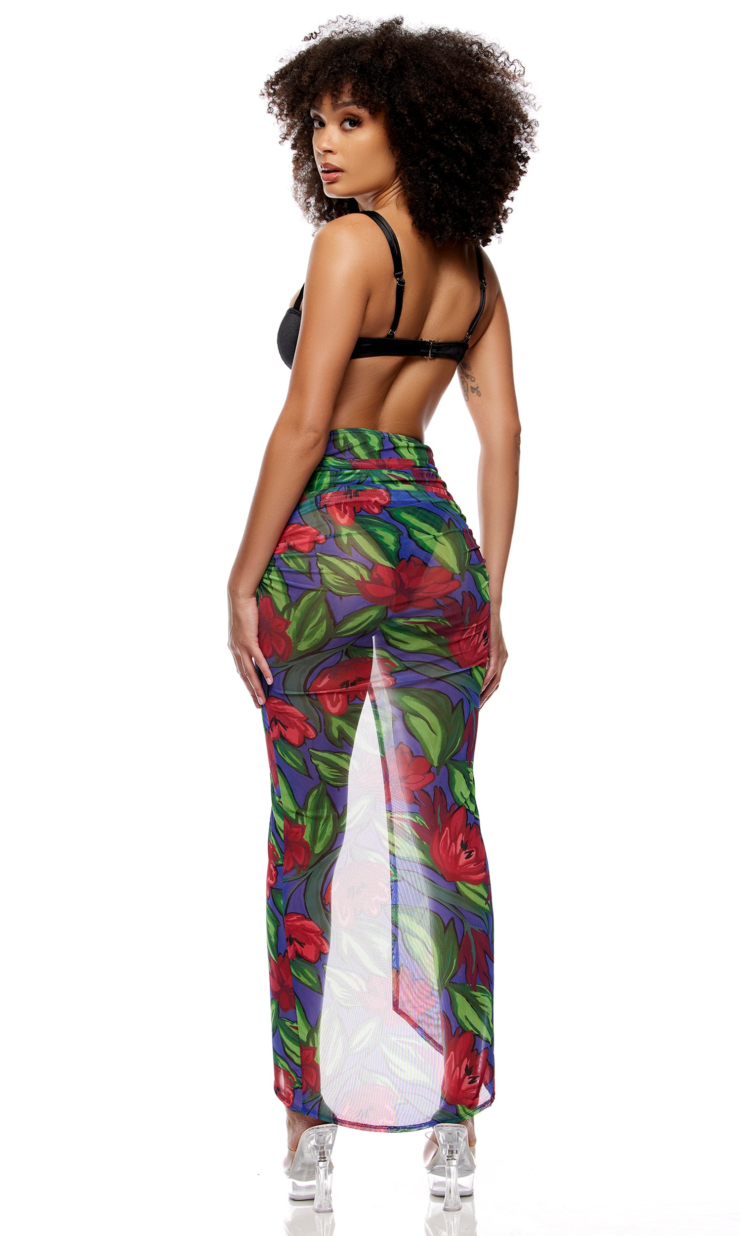 Calabria Mesh Pool Maxi Skirt - Painted Flora、mySite、bengalsvssteelers