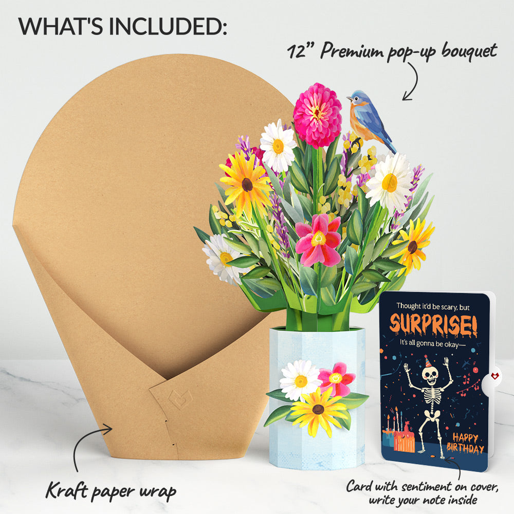 Black-Eyed Susan Birthday Bouquet and Surprise Skeleton Sentiment Set、mySite、solidvoid