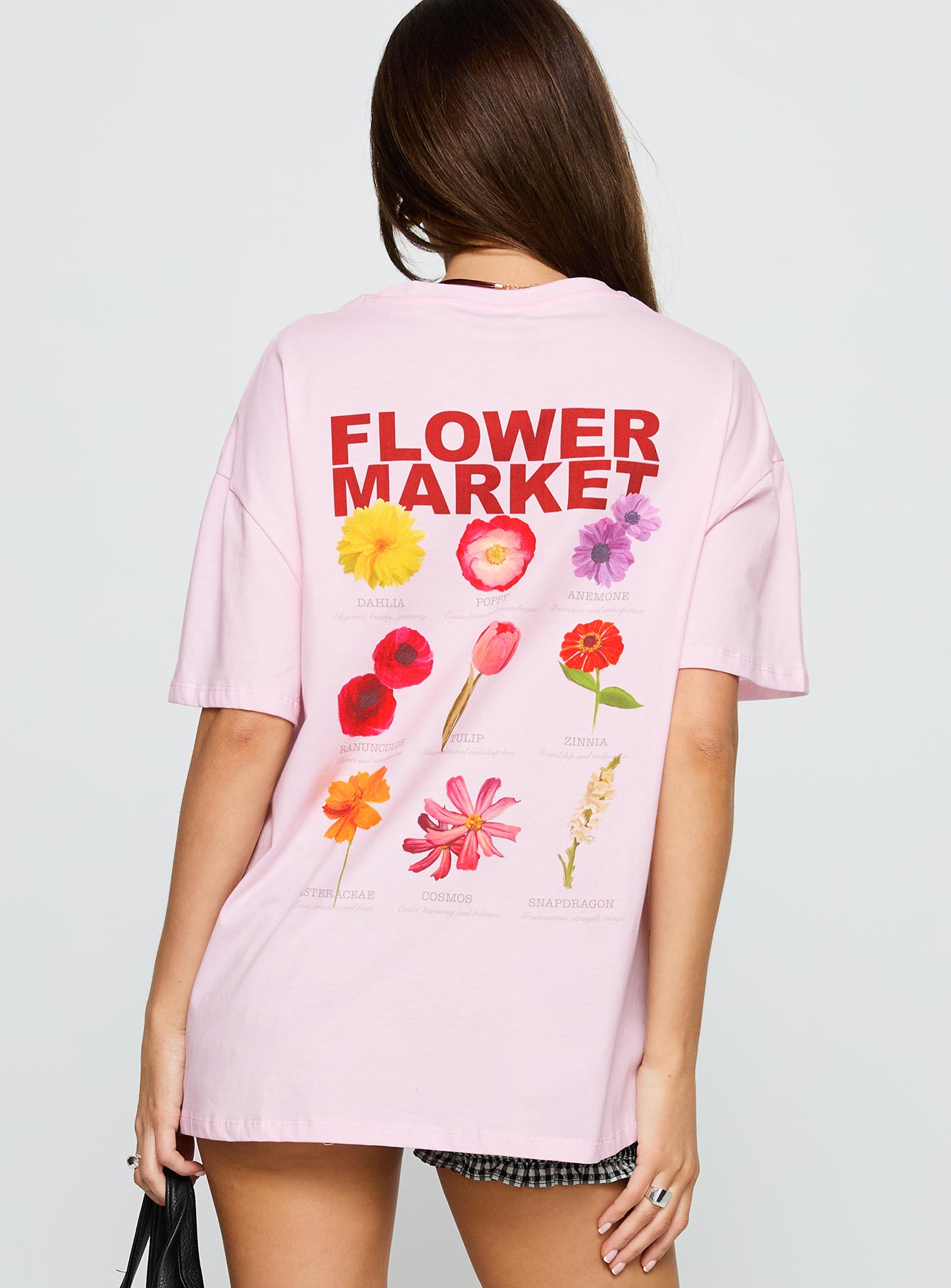Flower Chart Oversized Tee Pink、mySite、solidvoid