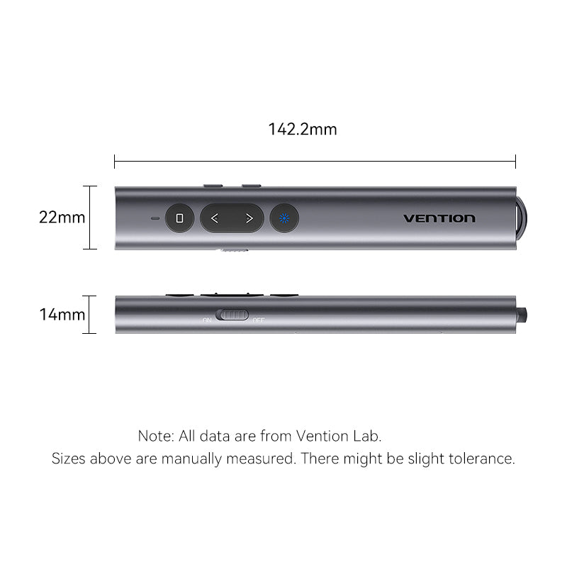 Vention Wireless PowerPoint Presentation Clicker with Red Laser Pointer �� Gray、mySite、fannypackpong