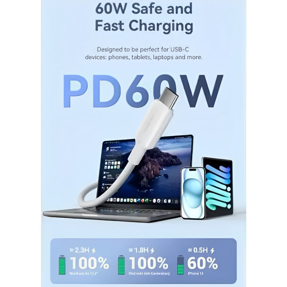 Cabo USB-C 60W - USB-C 480Mbps - Preto - 2.0m - Vention TRCBH、mySite、fannypackpong