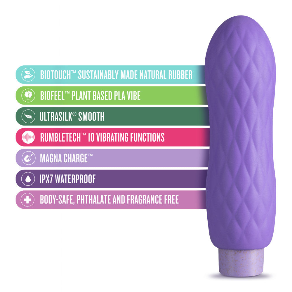 Gaia® By Blush | Eco Bliss: Plant-Based 4 Waterproof Multifunction Powerful Vibrator in Lilac - Sustainably Made with BioTouch™ & BioFeel™、mySite、bottomscart