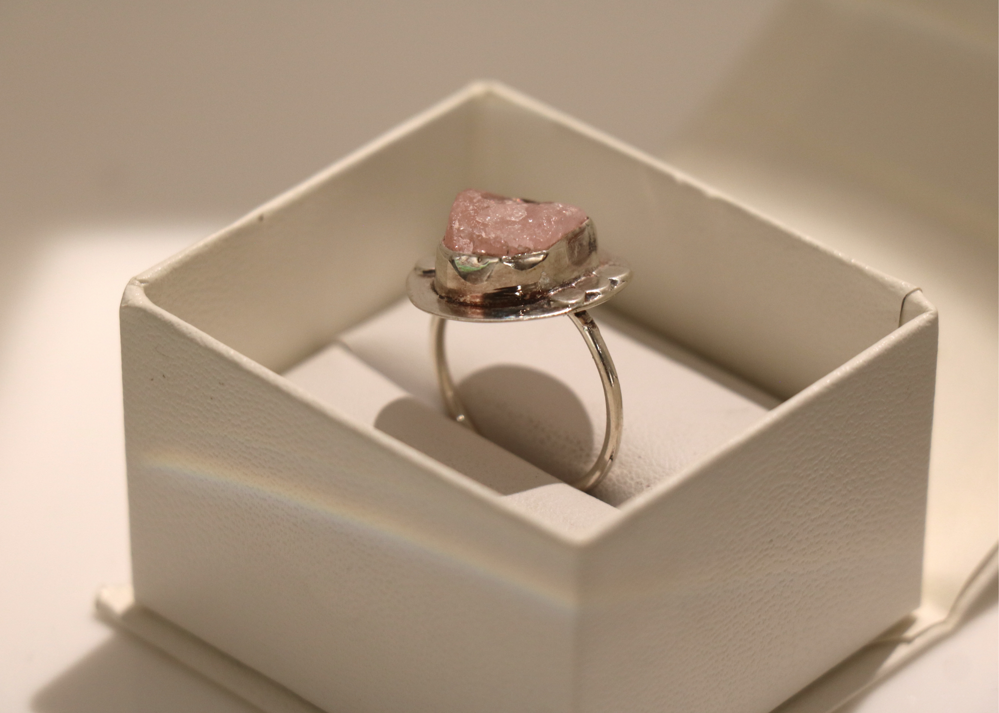 Raw Rose Quartz Ring (Sterling Silver)、mySite、topwebapps