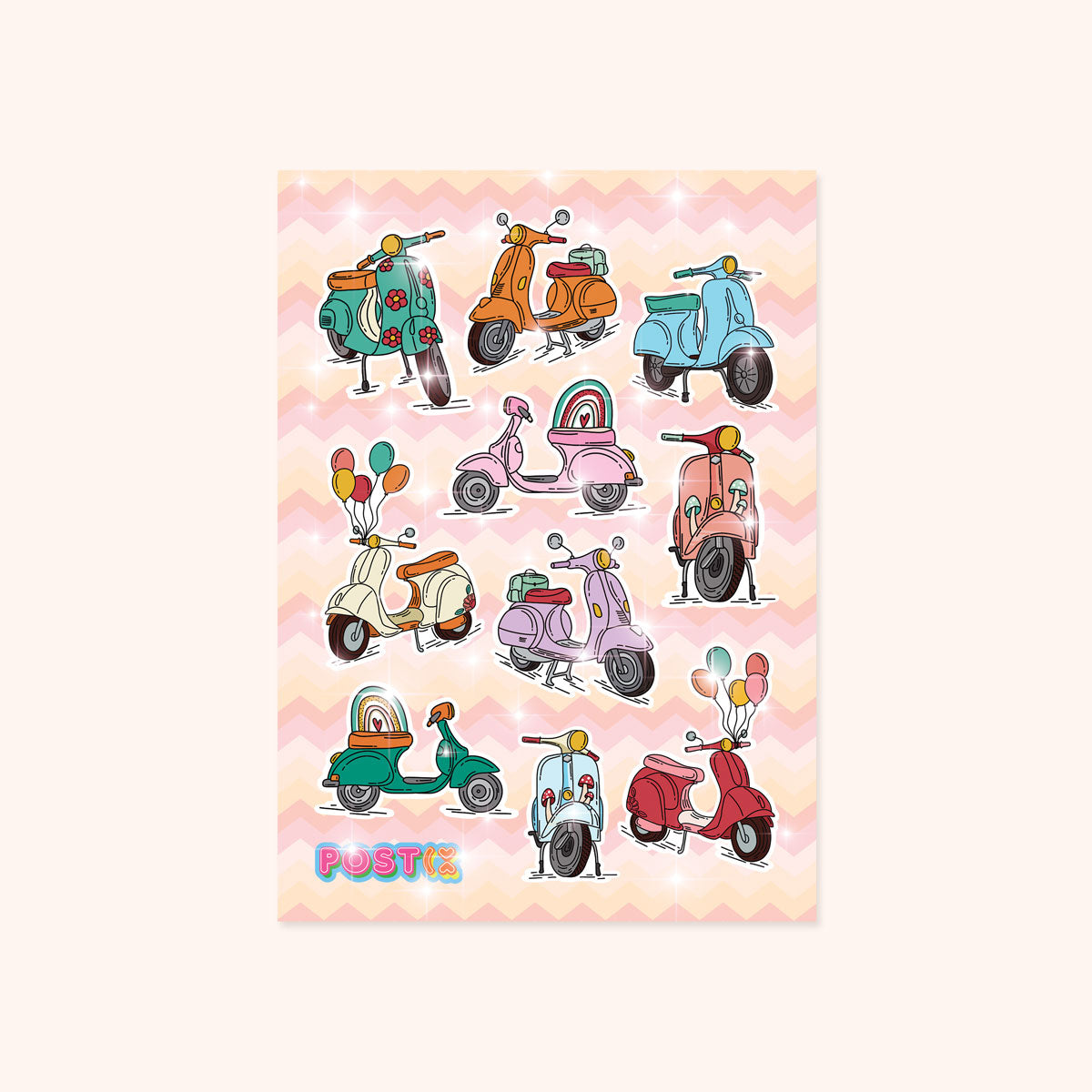  Mod Vespa Vibes Hologram Sticker Sheet、mySite、ghnorth
