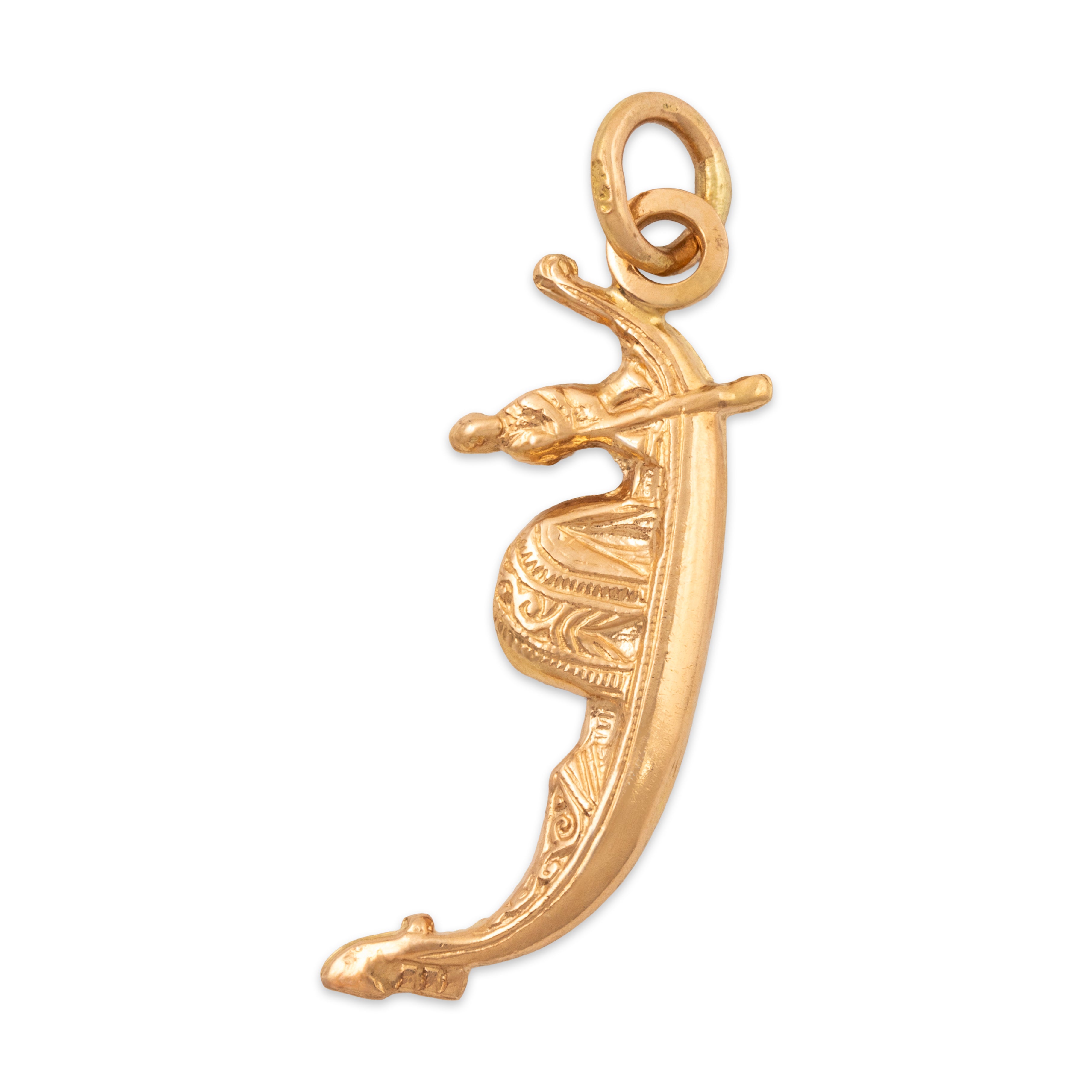 Vintage 18k Yellow Gold Three-dimensional Gondola Charm /Pendant、mySite、hinf8tx79