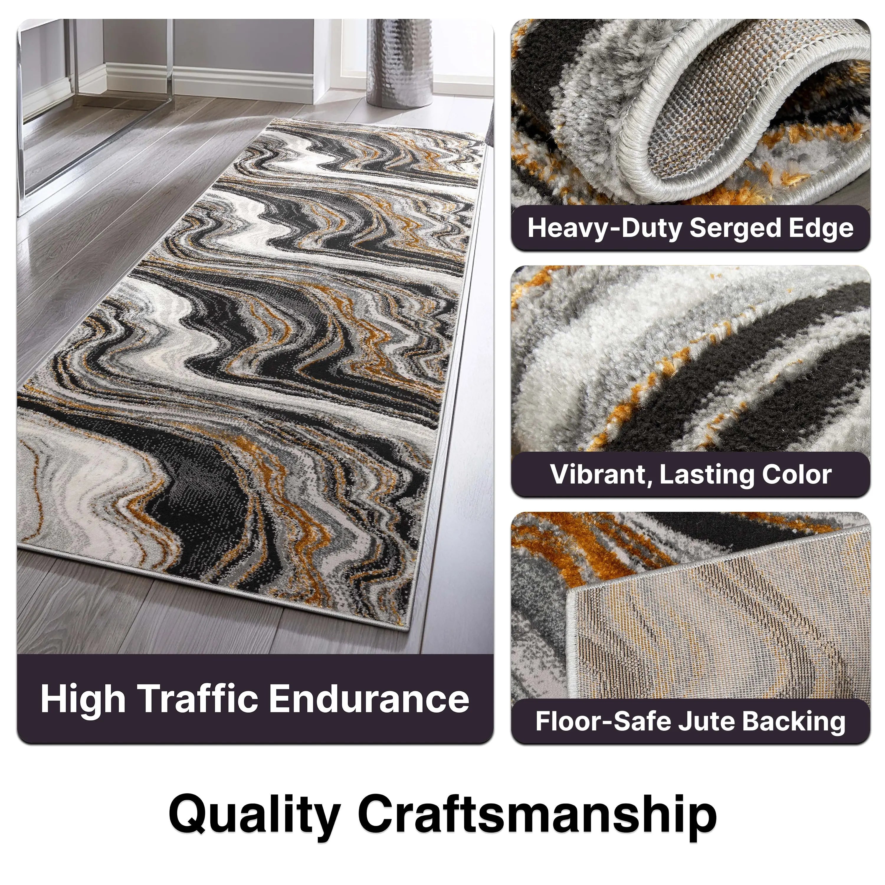 Warren Retro Abstract Waves Glam Rug、mySite、gigharbornorthrealestate