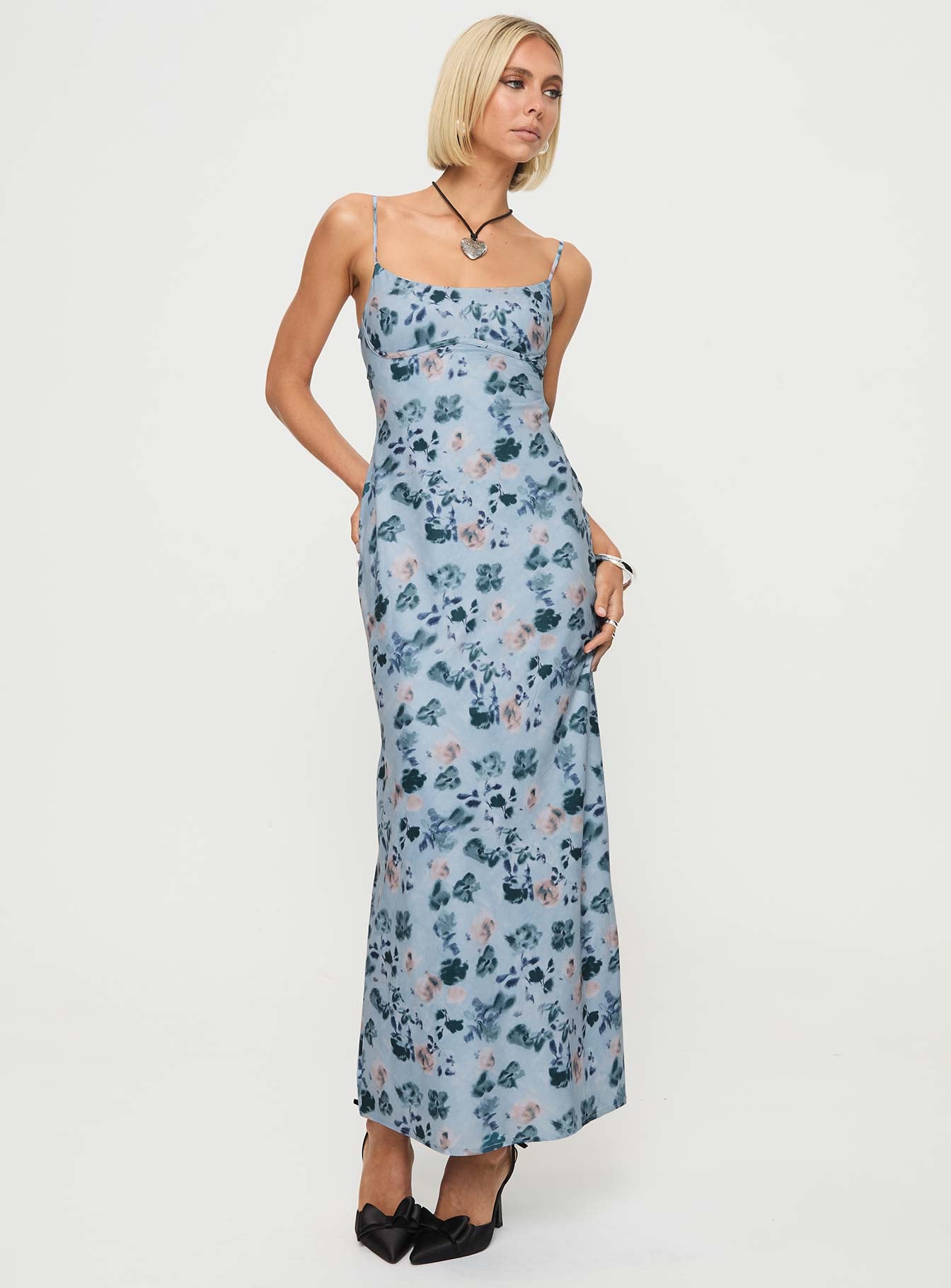 Ravia Maxi Dress Blue / Floral、mySite、solidvoid