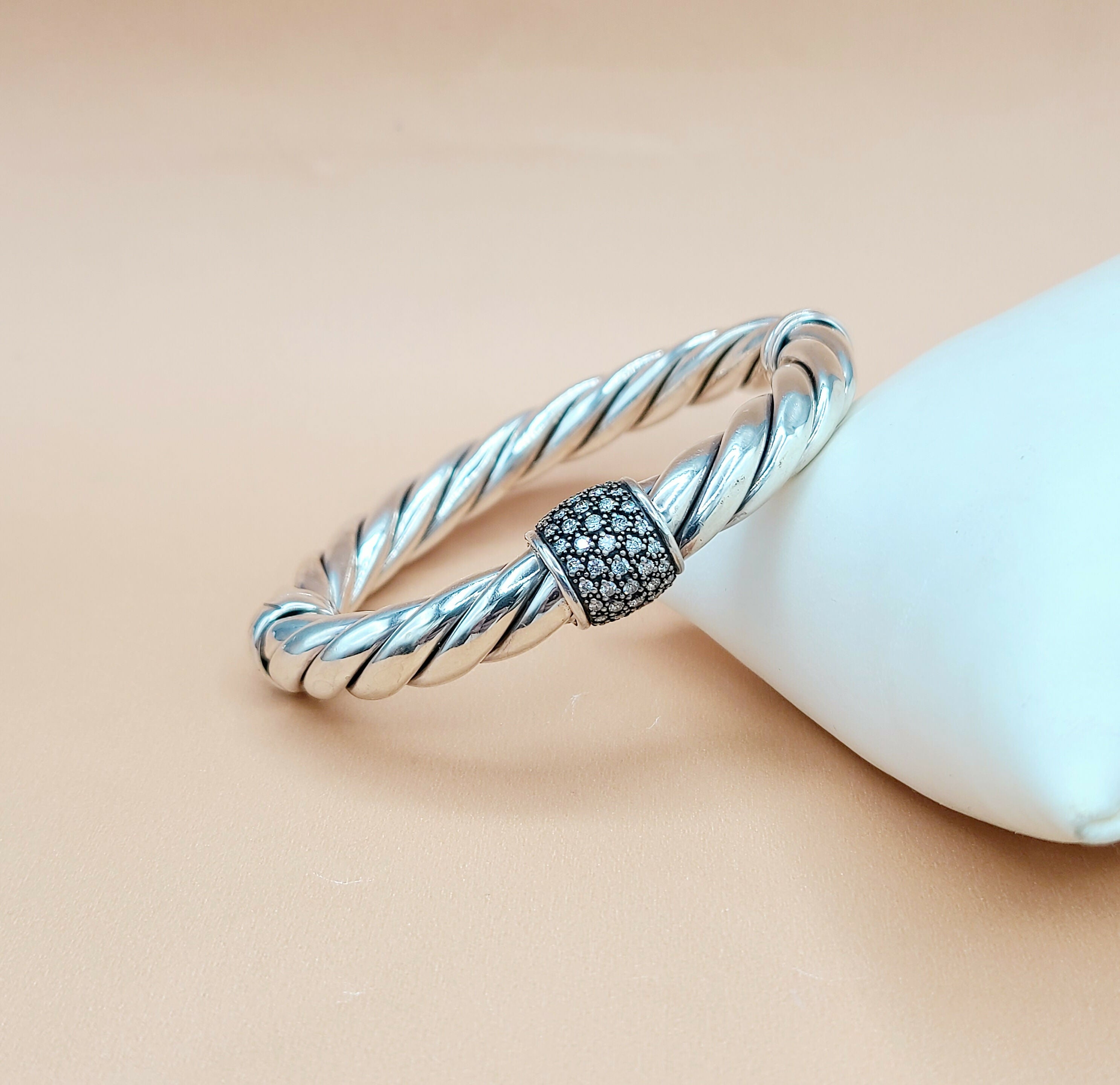 David Yurman Metro Station Bracelet 10mm with Diamonds、mySite、hinf8tx79